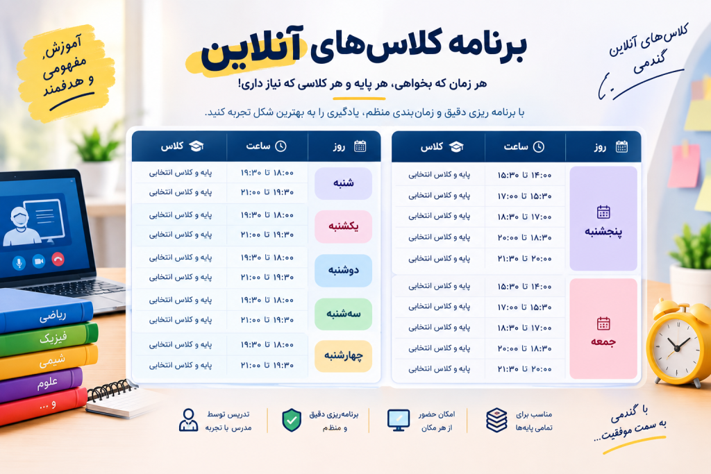 برنامه کلاس آنلاین گندمی